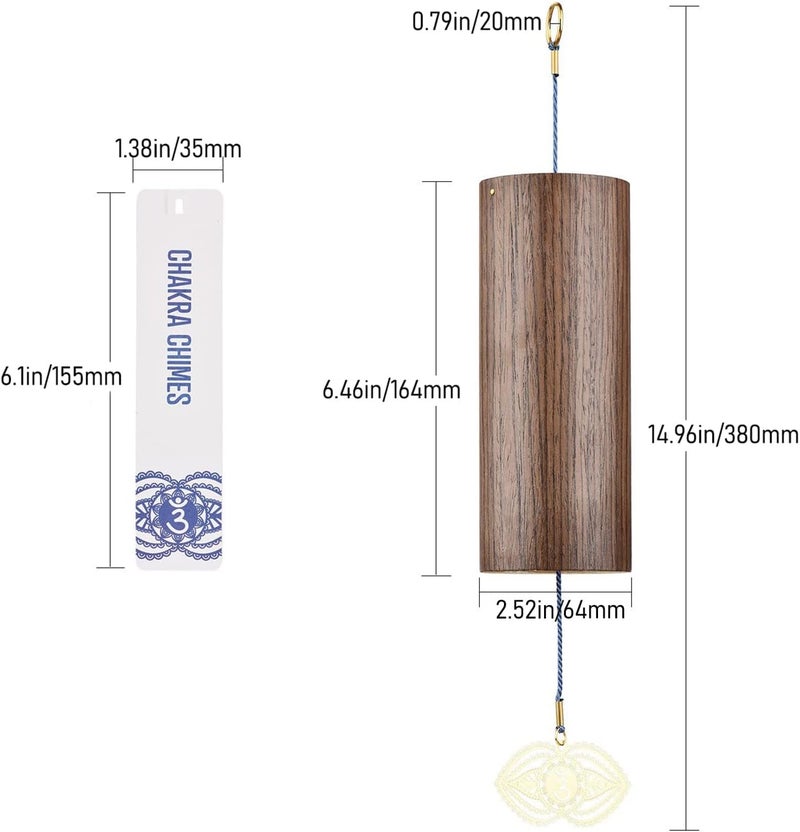 Mowind Chakra Chimes Natural Bamboo Wind Chimes Meditation Chord Windchime Wind Bell for Home Decoration Zen Mindfulness Third Eye Chakra - Image 2